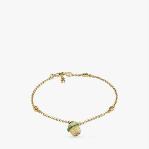 Gucci Interlocking G Cupcake Charm Bracelet NEW IN BOX - Picture 1 of 13